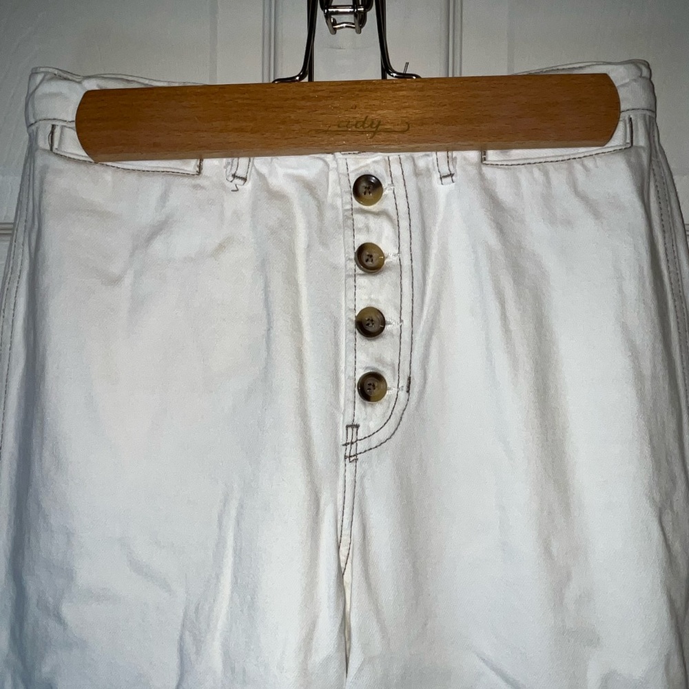 Reformation Women's White Straight Leg Pants - Picture 3 of 8